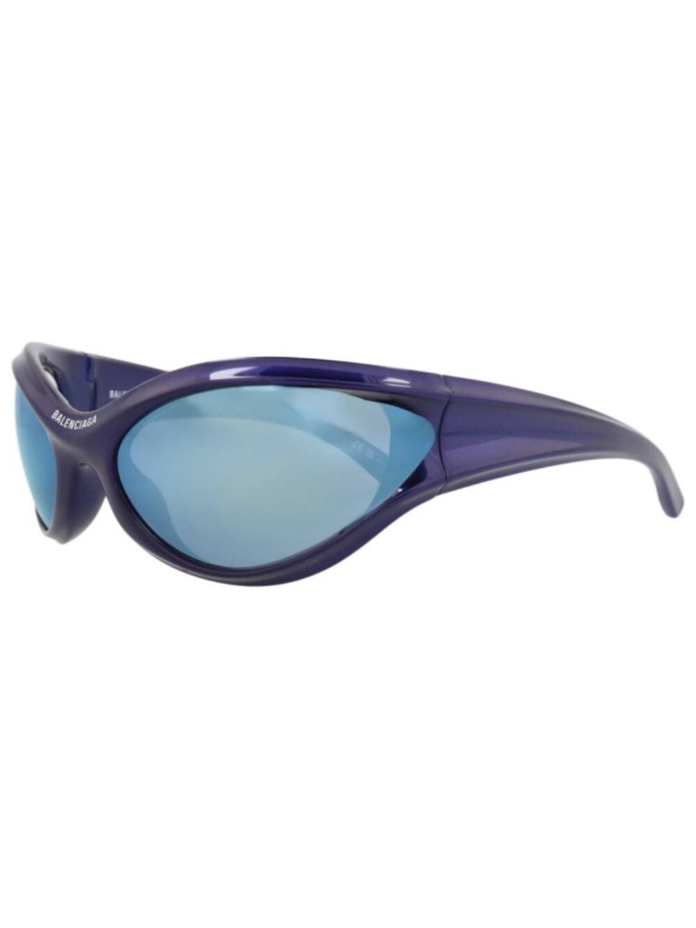 New Balenciaga Women's Sunglasses Shield Wrap Bio Injection Frame Unisex Blue